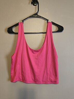 Sincerely Jules Hot Pink Cropped Scoop Tank